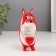 Souvenir ceramics "fox with heart" red with gold 14x5.8x11 cm
