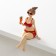 Souvenir Polystone "Pill in a red swimsuit, with a cocktail" 7x6.5x15 cm
