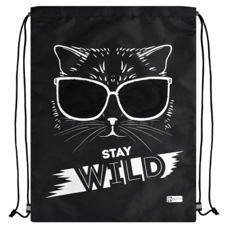 A bag for shoes 480 x 360 mm, phoenix, silk -screen printing, mesh, "stylish pussy"-1