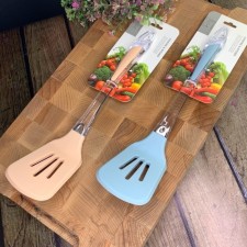 Silicone spoon Lenardi, with slots, 33 cm, color mix