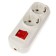 Rosetic TDM “Narodnaya”, 16 A, IP20, 2 sockets, with off., S/k, white