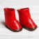 Boots with lapels for dolls, sole length: 7.5 cm, red color