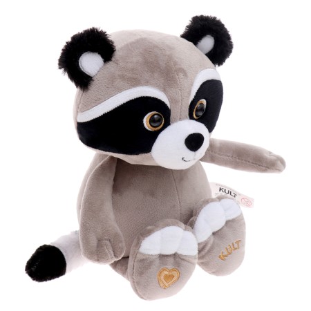 Soft toy "Raccoon Joe", gray color, 25 cm-1