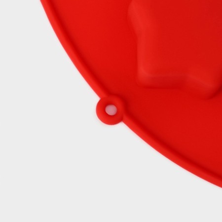 Silicone form for baking the shade "Snowflake", 23 × 3.5 cm, red color-7
