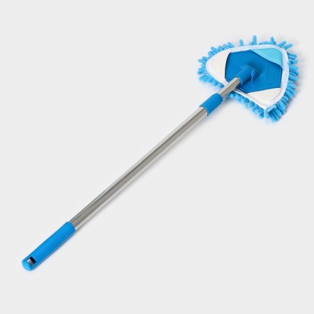 Workshop with a telescopic metal handle of a dilan, 14 × 16 × 54 (86) cm, rotary head, microfiber, blue color-3
