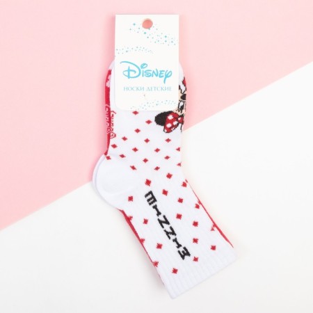 Set of socks "Minnie", Minnie Mouse 2 pairs, red/white color, 18-20 cm-3