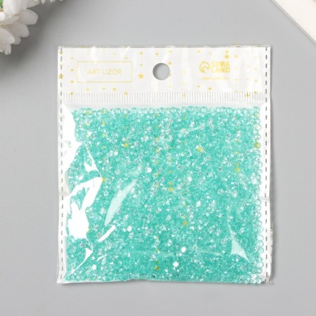 Decor for creativity plastic "Crystals of the sea wave" set 20 grams d = 0.12 cm-3
