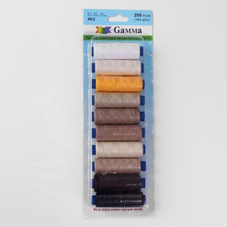 Set of threads 40/2, No. 10, 183 m, 10 pcs, color colorful color-1
