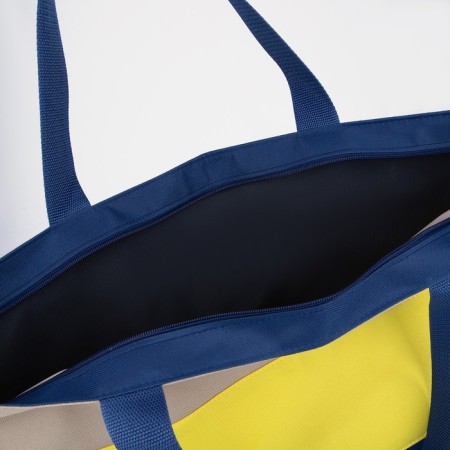 Bag beach with lightning, blue/yellow/beige color-2
