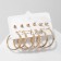 Road earrings set 6 pairs "Youth" pearls, white color in gold, d = 3