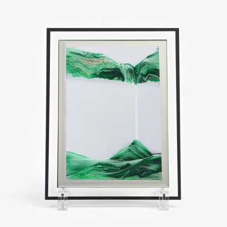 Sanding clock-picture "Kulas", 23 x 17 cm, anti-stress, green sand