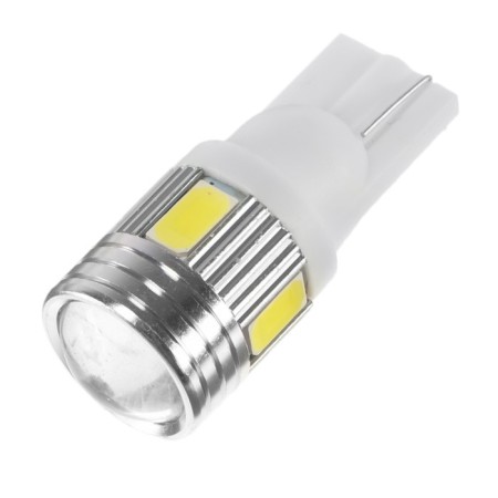 Auto Stuffing LED T10 W5W, 6 LED, 3 W, lens, glow white