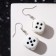 Earrings "Bones" Playing cubes, black and white color