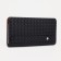 Male purse with zipper, department for bills, for maps, for coins, black color