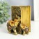 Souvenir Polystone Pencil "Elephant and Elephant in the Popone with Flower" Bronze 8.5x9x11.5 cm