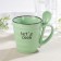Ceramic mug with a spoonful of shade "Noel", 280 ml, green color