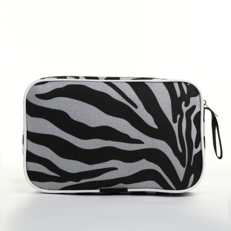 Lightning cosmetic bag, external pocket, black/white color-1
