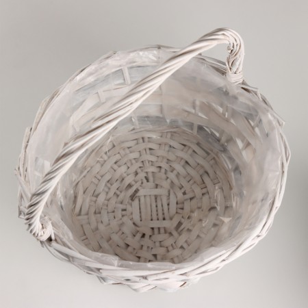 A set of baskets of 3 pcs, d31x17xh38cm, white, willow-5