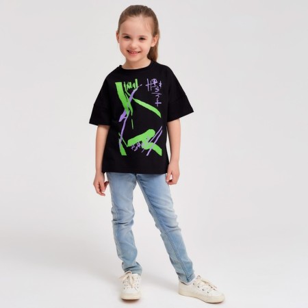 T -shirt Children's Minaku Graffiti, Black Color, Height 116-8