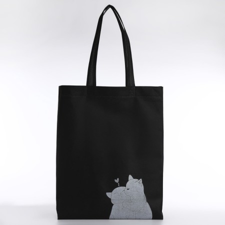 Bag (package) Shoper "cats", 42x10x30 cm, without lining, black-8