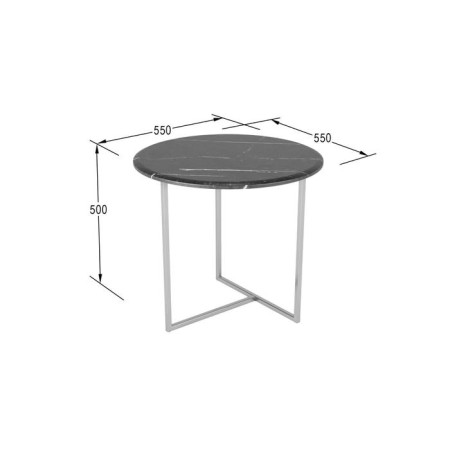 Commentary table "Albano", 550 × 550 × 500 mm, color black marble-1