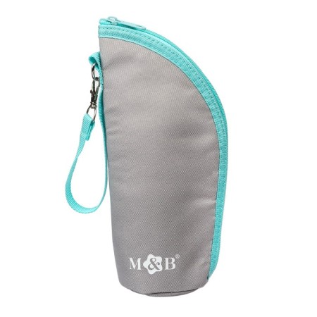 Thermos for a bottle m & b on a zipper color is gray/turquoise-1
