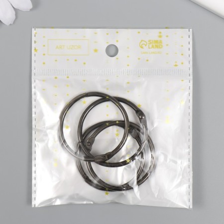 Rings for creativity (for photo albums) "black" int. D = 3.8 cm external. D = 4.5 cm set 4 pcs 258724-5