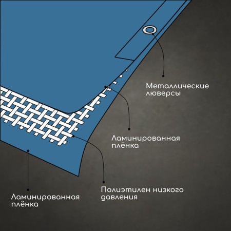 Protective tent, 8 × 6 m, density 60 g/m², rifle steps 1 m, tarpaulin, UV, blue-2