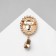 Obval brooch with a drop, green color in gold