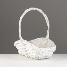 Wicker basket 33x20h9/13/33 b23x13, white, willow
