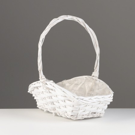 Wicker basket 33x20h9/13/33 b23x13, white, willow