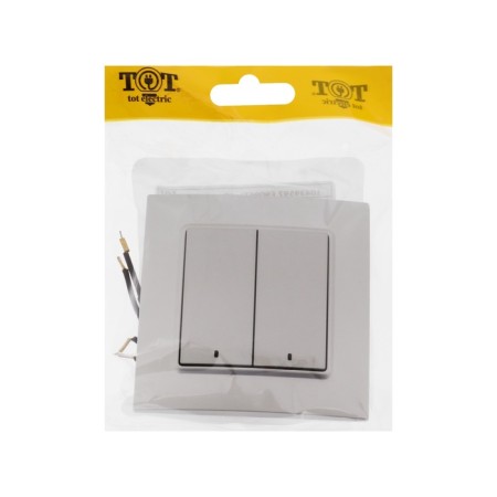 Tot Elegant switch, 10 a, 2 cl., With backlight, hidden, silver-5