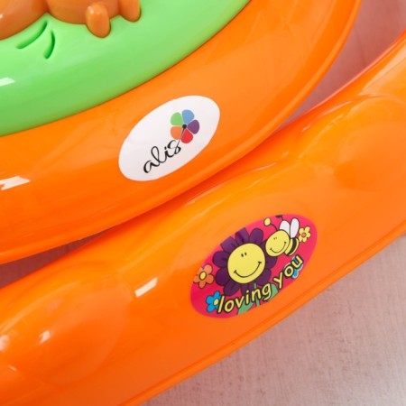The walkers "Palma", 7 Silom. wheels, muses., toys, orange-6