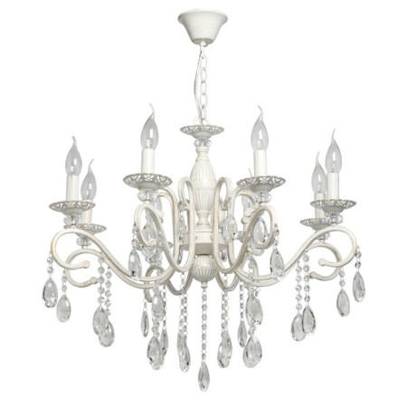 Aurora chandelier, 8x60W E14, white color, gold