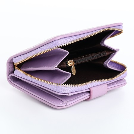 Women's wallet on the button, lilac color-3