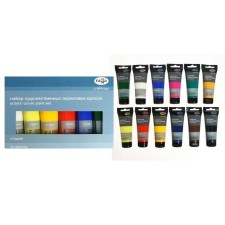 Acrylic paint in a tube, set of 12 colors x 75 ml, gamma 