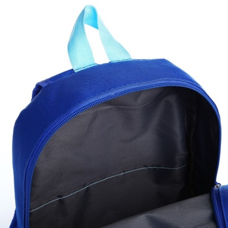 A backpack with a zipper, the color is blue/blue-3