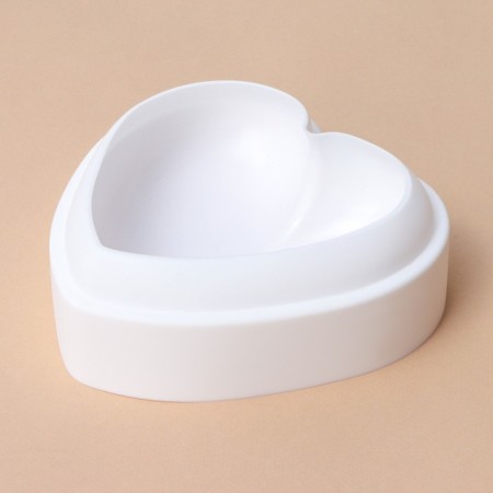Form for baking and mousse desserts Konfinetta "Heart", silicone, 15.5 × 15.5 × 5.5 cm, white color-4