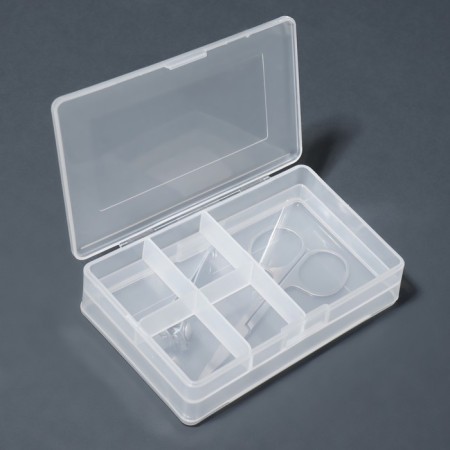 Organizer for storage, with a lid, bilateral, 10.2 × 7 × 3.2 cm, white color-7