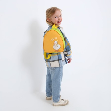 Baby backpack for the girl "Duck", 23x20.5 cm, lightning department, green color-9