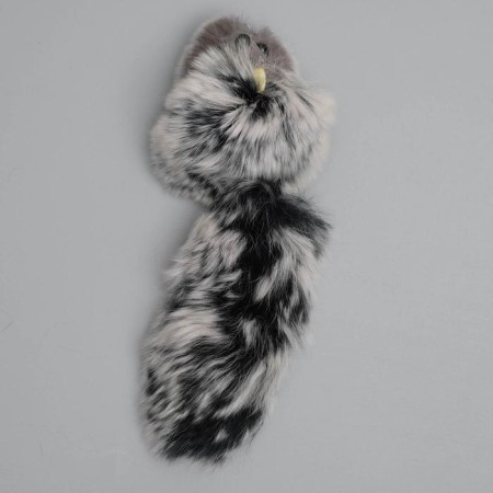 Mouse made of natural rabbit fur, 6 cm, mix of flowers-4