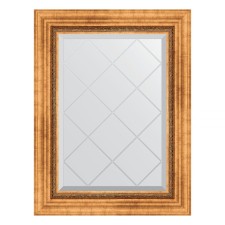 Mirror with engraving in the baguette frame, Roman gold 88 mm, 56x74 cm