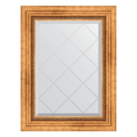 Mirror with engraving in the baguette frame, Roman gold 88 mm, 56x74 cm