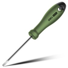 Отвертка шлицевая DELI "Home Series Green", рукоятка из софттач пластика, 6 х 150 мм
