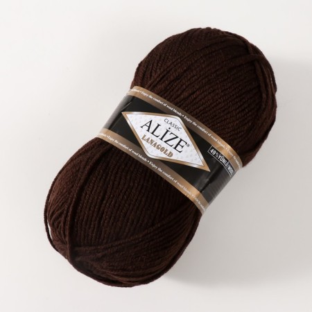Yarn "Lanagold" 51% acrylic, 49% wool 240m/100g (26 brown)-1