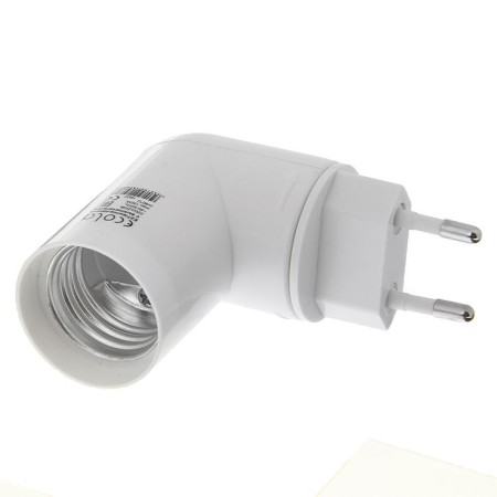 Ecola adapter, plug-patron, e27, 60 x 83 mm, with a switch, white-2