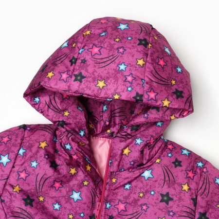 Jacket for girls, raspberry color/stars, height 92-98 cm-8