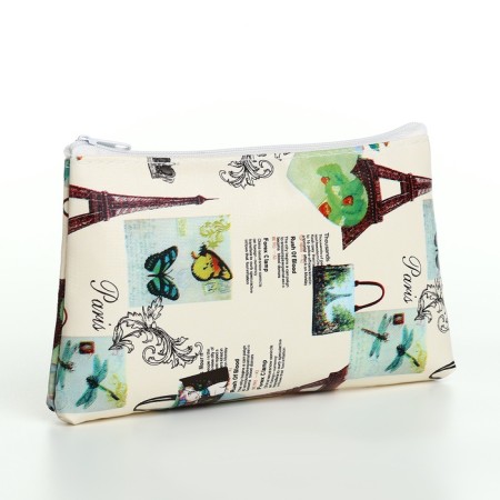 Lightning cosmetic bag, gray-beige color