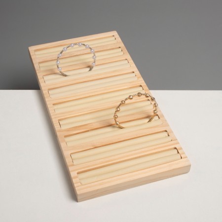 Standing for rings 9 stripes, 15 × 28.5 × 2 cm, beige color-2
