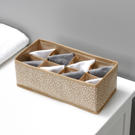 Organizer for storing linen of the Dolyan "Points", 8 cells, 28 × 14 × 10 cm, beige color-8